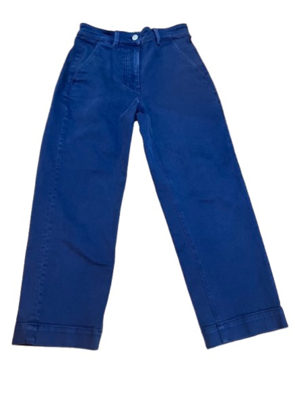 Everlane Women’s Cropped Straight Short Pants/Jeans Sz 0 Blue Nautical Sailor